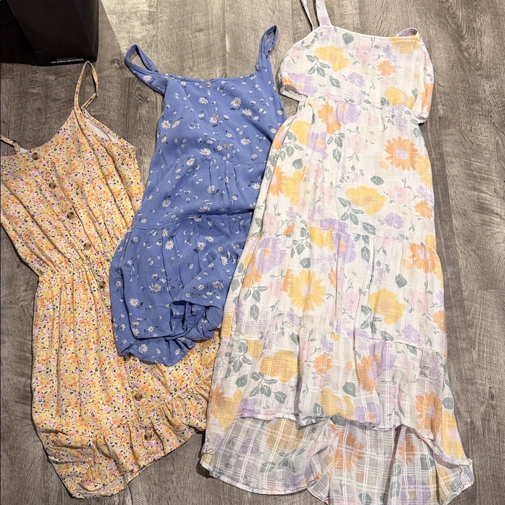 VEUC worn 1x each, 15/16 Abercrombie Kids Yellow Floral Dress